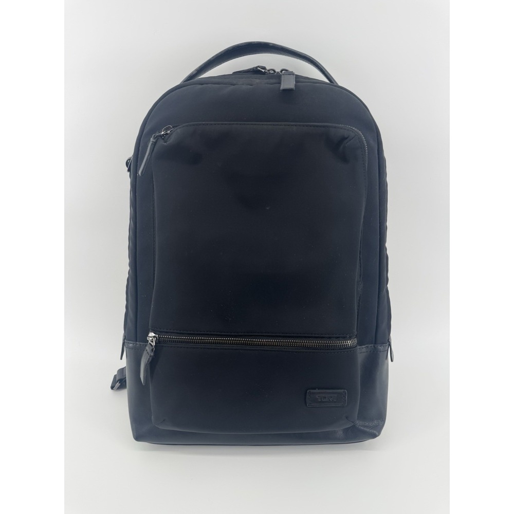 Tumi Harrison Bates Backpack Laptop Carry Bag Nylon Leather Black